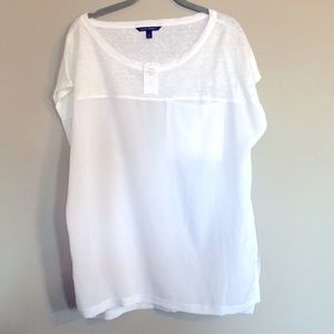 Banana Republic dolman blouse. Top is 100% linen,polyester. White, large. NWT